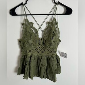 Free People Olive Green Adella Cami Small